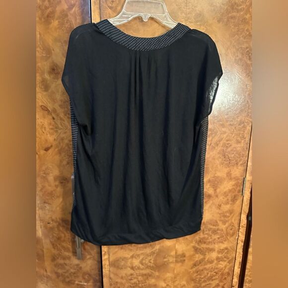 Silk black polka dot top - Picture 3 of 6
